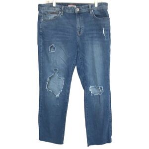 TOMMY Hilfiger boyfriend ripped jeans high waist ankle size 12